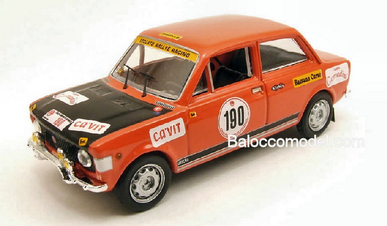 MODELLINO IN SCALA COMPATIBILE CON FIAT 128 N.190 S.MARTINO DI CASTROZZA 1972 BETTEGA-BRIGANTINI 1:43 RIO RI4240