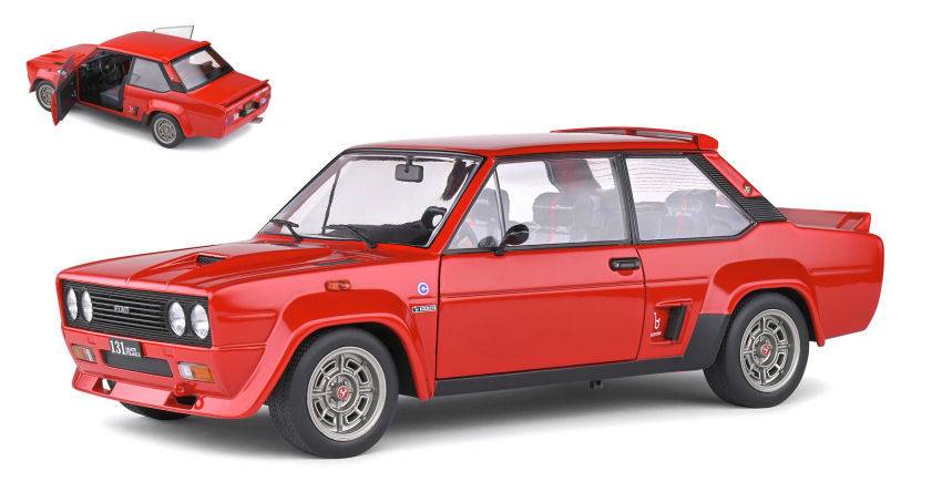 MODELLINO IN SCALA COMPATIBILE CON FIAT 131 ABARTH 1980 RED 1:18 SOLIDO SL1806002