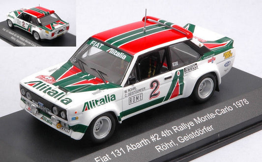 SCALE MODEL COMPATIBLE WITH FIAT 131 ABARTH N.2 4th RALLY MONTE CARLO 1978 ROHRL-GEISTDORFER 1:43 CMR CLASSIC MODEL REPLI