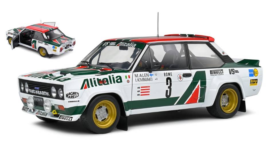MODÈLE RÉDUIT COMPATIBLE AVEC FIAT 131 ABARTH N.3 3ème RALLYE MONTECARLO 1979 ALEN/KIVIMAKI 1:18 SOLID SL1806005