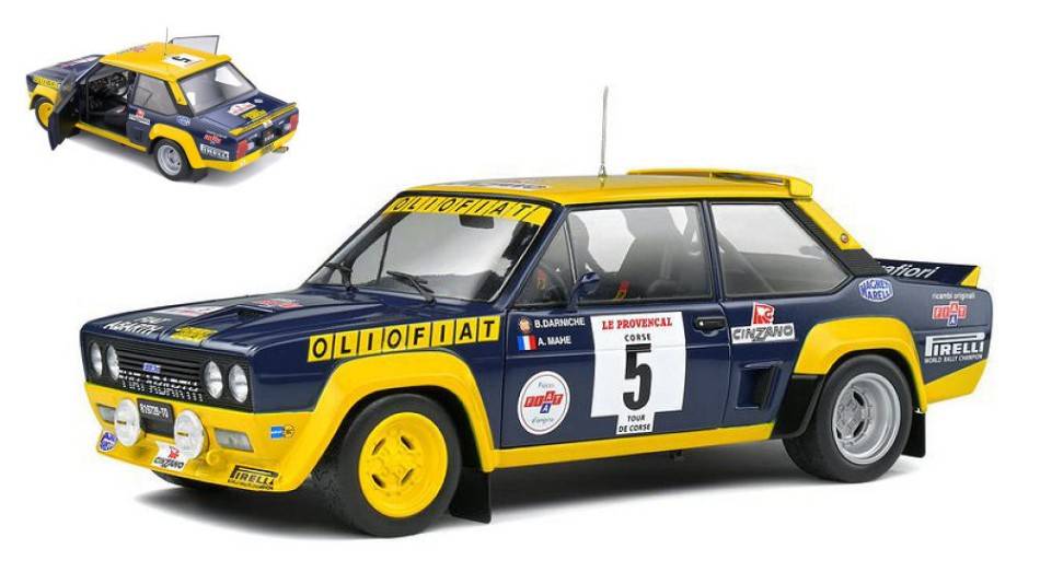 MODELLINO IN SCALA COMPATIBILE CON FIAT 131 ABARTH N.5 TOUR DE CORSE 1977 DARNICHE/MAHE 1:18 SOLIDO SL1806003