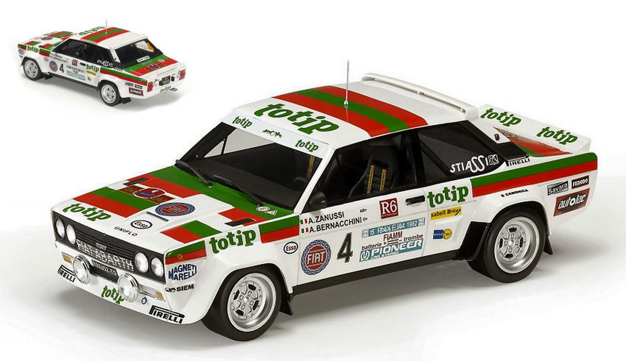 MODÈLE RÉDUIT COMPATIBLE AVEC FIAT 131 ABARTH TOTIP RALLYE D'ELBE 1982 A.ZANUSSI-A.BERNACCHINI 1:18 TOPMARQUES TOP43H