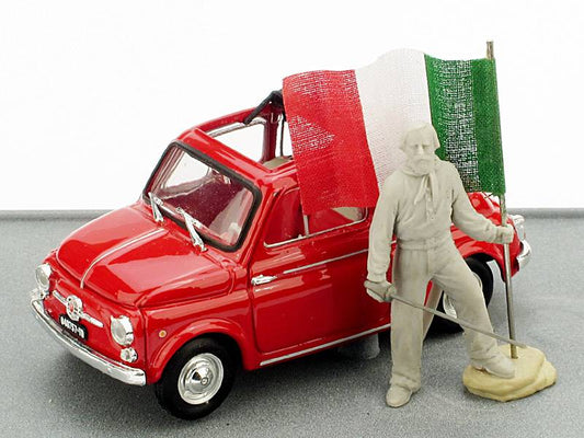MODELLINO IN SCALA COMPATIBILE CON FIAT 500 150mo UNITA' D' ITALIA GARIBALDI 1:43 BRUMM BMAS150