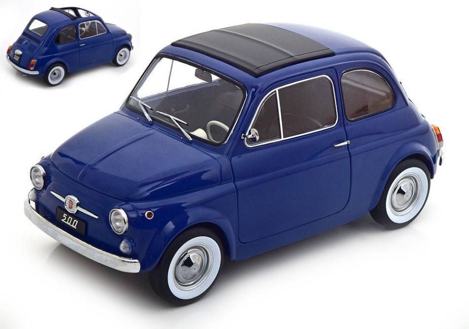 MODELLINO IN SCALA COMPATIBILE CON FIAT 500 1968 DARK BLUE 1:12 KK SCALE KKDC120033