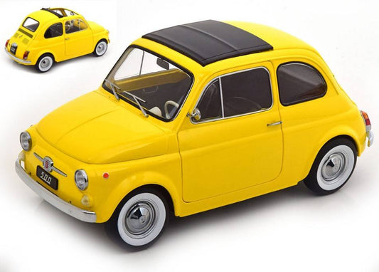 MODELLINO IN SCALA COMPATIBILE CON FIAT 500 1968 YELLOW 1:12 KK SCALE KKDC120034