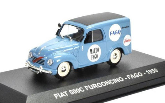 MODELLINO IN SCALA COMPATIBILE CON FIAT 500 C FURGONCINO FAGO 1950 1:43 EDITORIA PE100