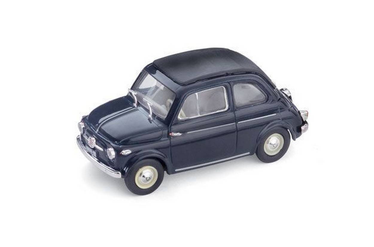 MODELLINO IN SCALA COMPATIBILE CON FIAT 500 CHIUSA 1957 BLU SCURO 1:43 BRUMM BM0343-06