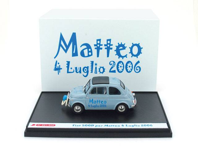 MODELLINO IN SCALA COMPATIBILE CON FIAT 500 D 1960 MATTEO 1:43 BRUMM BMS0701