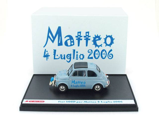 MODELLINO IN SCALA COMPATIBILE CON FIAT 500 D 1960 MATTEO 1:43 BRUMM BMS0701