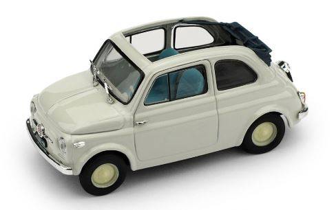 MODELLINO IN SCALA COMPATIBILE CON FIAT 500 ECONOMICA APERTA 1957 GRIGIO CHIARO 1:43 BRUMM BM0340-01