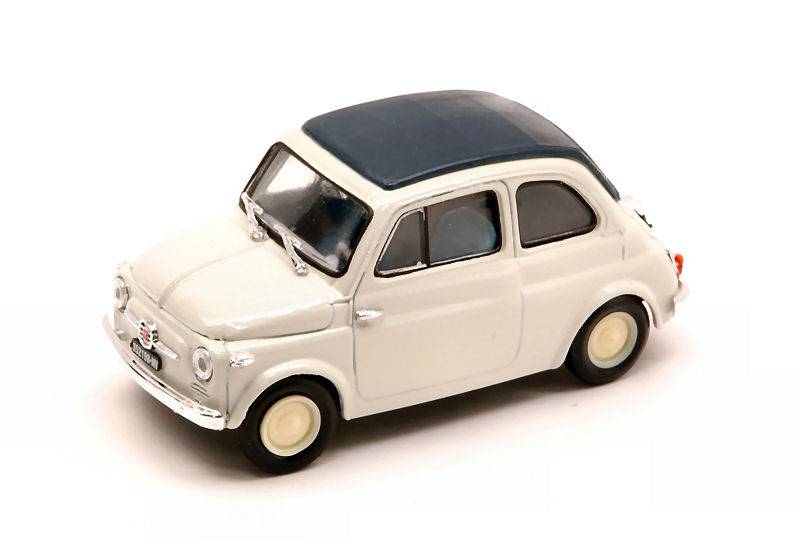 MODELLINO IN SCALA COMPATIBILE CON FIAT 500 ECONOMICA CHIUSA 1957 GRIGIO CHIARO 1:43 BRUMM BM0341-01