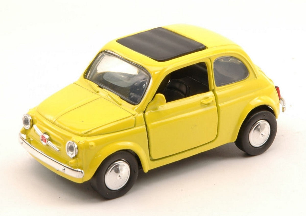 MODELLINO IN SCALA COMPATIBILE CON FIAT 500 F 1965 YELLOW 1:32 NEW RAY NY50713Y