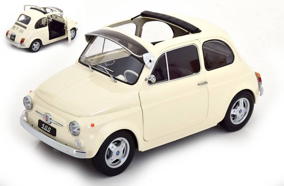 MODELLINO IN SCALA COMPATIBILE CON FIAT 500 F CUSTOM 1968 CREAM 1:12 KK SCALE KKDC120062