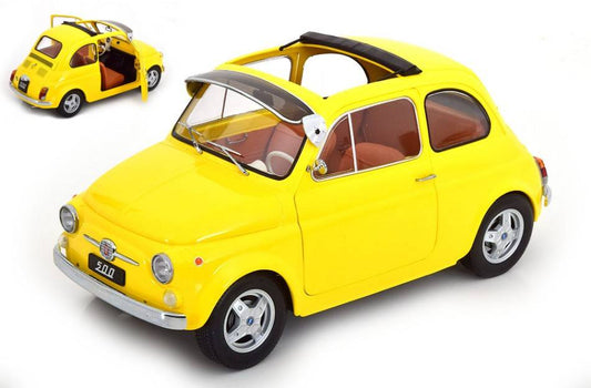 MODELLINO IN SCALA COMPATIBILE CON FIAT 500 F CUSTOM 1968 YELLOW 1:12 KK SCALE KKDC120064