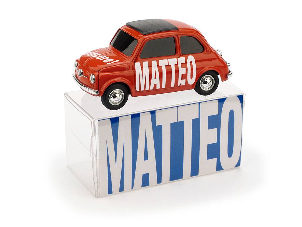 MODELLINO IN SCALA COMPATIBILE CON FIAT 500 MATTEO VINCERE! 1:43 BRUMM BMBR024B
