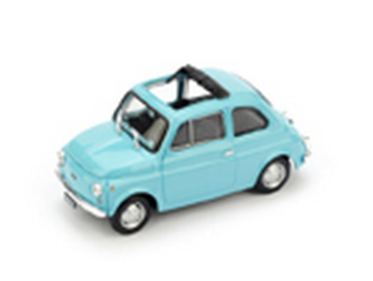SCALE MODEL COMPATIBLE WITH FIAT 500 R 1972-75 OPEN LIGHT BLUE 1:43 BRUMM BM0474-08