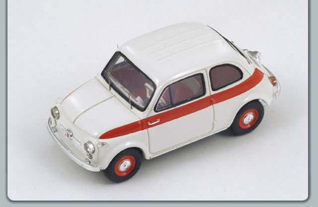 MODELLINO IN SCALA COMPATIBILE CON FIAT 500 SPORT 1958 WHITE 1:43 SPARK MODEL S2691