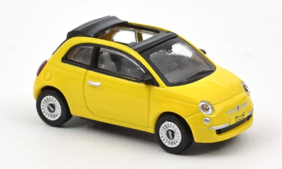 MODELLINO IN SCALA COMPATIBILE CON FIAT 500C 2009 YELLOW 1:87 NOREV NV770059