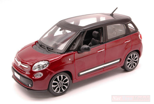 MODELLINO IN SCALA COMPATIBILE CON FIAT 500L 2012 RED BURGUNDY 1:24 BURAGO BU22126R