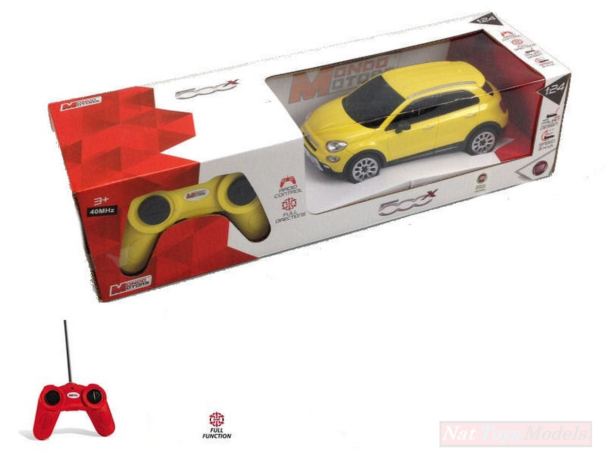 MODELLINO IN SCALA COMPATIBILE CON FIAT 500X YELLOW RADIOCOMANDO 1:24 MONDO MOTORS MM63422Y