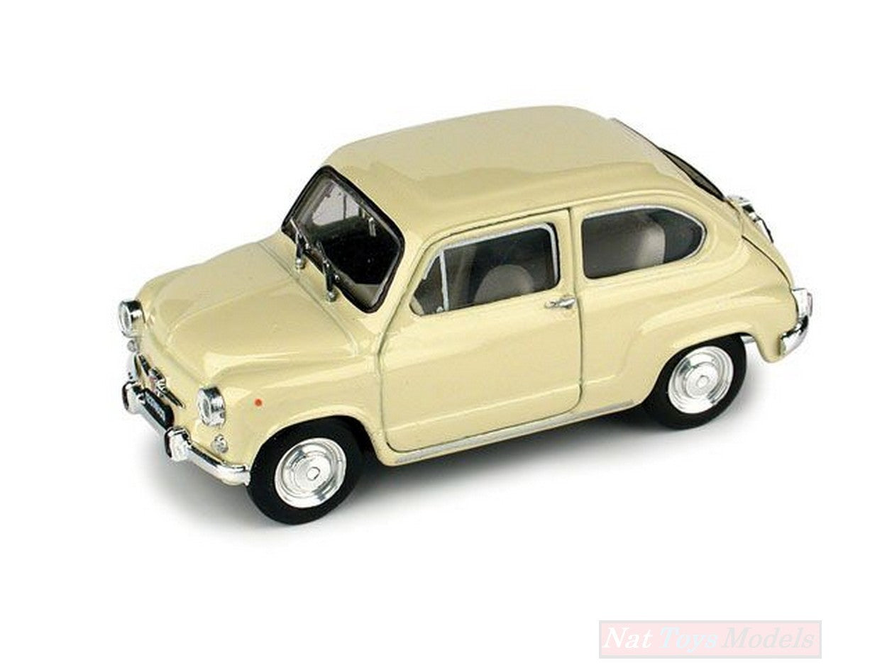 SCALE MODEL COMPATIBLE WITH FIAT 600 D FANALONE 1965 SAND BEIGE 1:43 BRUMM BM0349-02