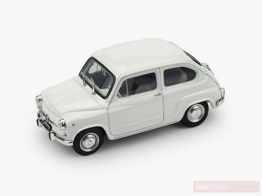 SCALE MODEL COMPATIBLE WITH FIAT 600 D FANALONE 1965 WHITE UPD 1:43 BRUMM BM0349-01