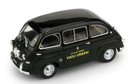 SCALE MODEL COMPATIBLE WITH FIAT 600 MULTIPLA 1956 VIGILI URBANI TURIN 1:43 BRUMM BM0649