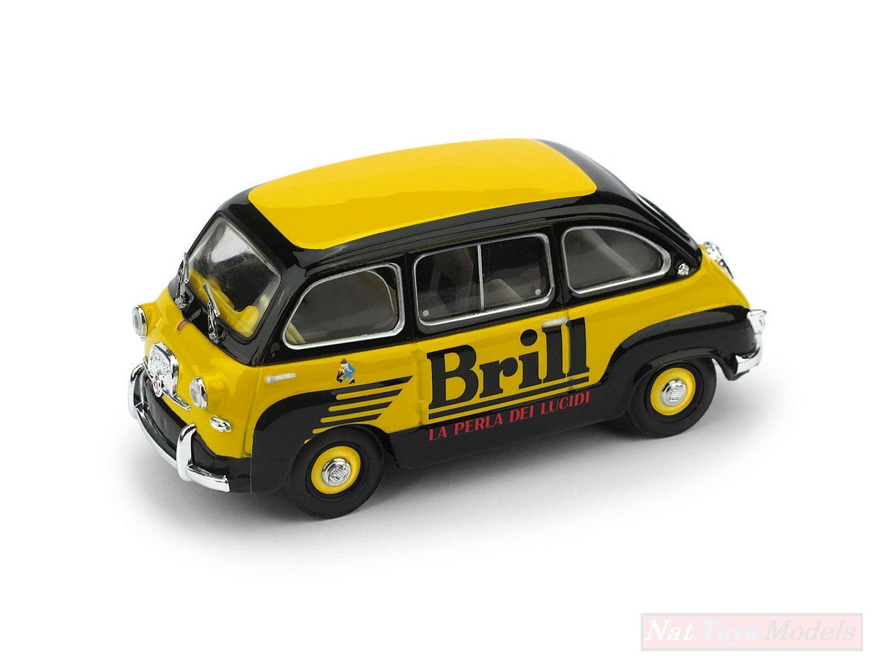 MODELLINO IN SCALA COMPATIBILE CON FIAT 600 MULTIPLA LUCIDO DA SCARPE BRILL 1956 1:43 BRUMM BM0580