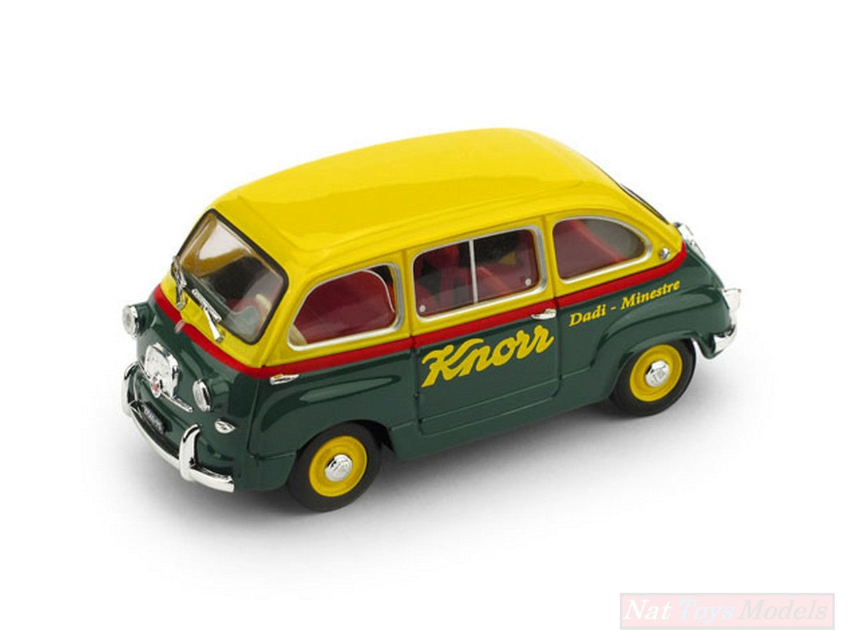 MODELLINO IN SCALA COMPATIBILE CON FIAT 600 MULTIPLA VEICOLO COMMERCIALE BRODO KNORR 1956 1:43 BRUMM BM0643