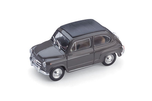 MODELLINO IN SCALA COMPATIBILE CON FIAT 600D TRASFORMABILE CHIUSA 1960 BEIGE 538 1:43 BRUMM BM0318-02
