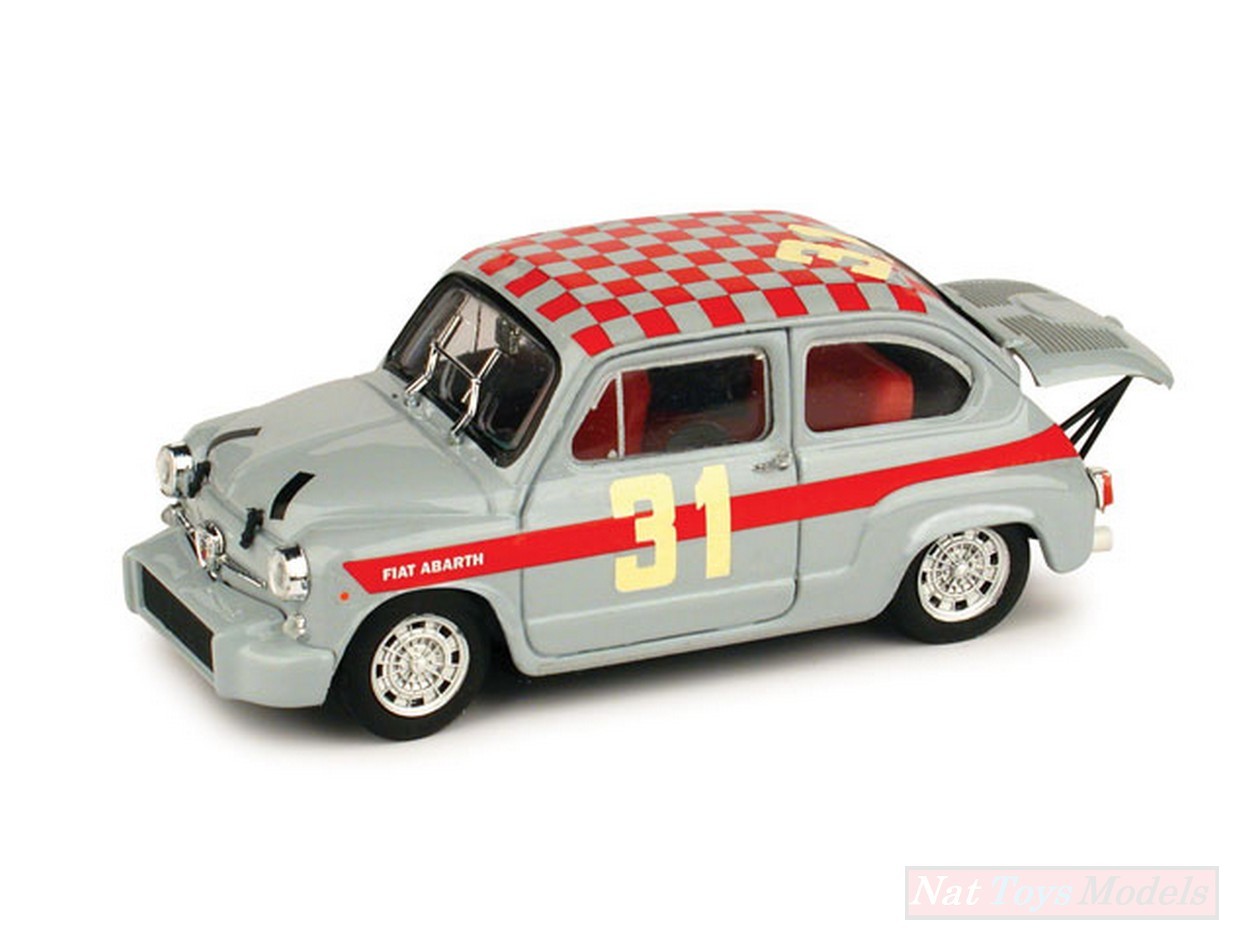 MODELLINO IN SCALA COMPATIBILE CON FIAT ABARTH 1000 N.31 CORSA UFFICIALE ABARTH 1966 LEO CELLA 1:43 BRUMM BM0369C