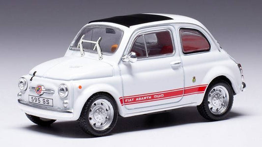 MODELLINO IN SCALA COMPATIBILE CON FIAT ABARTH 595 SS 1957 WHITE 1:43 IXO MODEL CLC484