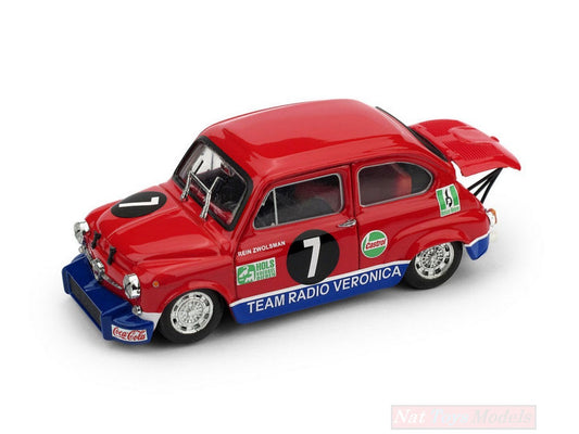 MODELLINO IN SCALA COMPATIBILE CON FIAT ABARTH 850 N.7 ZANDVOORT 1970 REIN ZWOLSMAN LIM.250 PCS 1:43 BRUMM BM0558