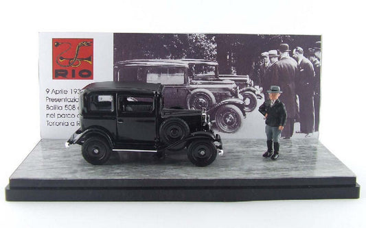 MODELLINO IN SCALA COMPATIBILE CON FIAT BALILLA PRESENTATION WITH MUSSOLINI VILLA TORLONIA 1932 1:43 RIO RI4438P