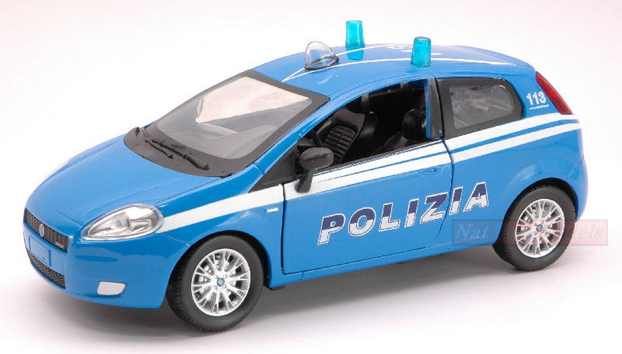 SCALE MODEL COMPATIBLE WITH FIAT GRANDE PUNTO POLIZIA 1:24 NEW RAY NY71116