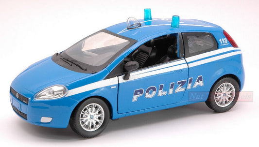 SCALE MODEL COMPATIBLE WITH FIAT GRANDE PUNTO POLIZIA 1:24 NEW RAY NY71116