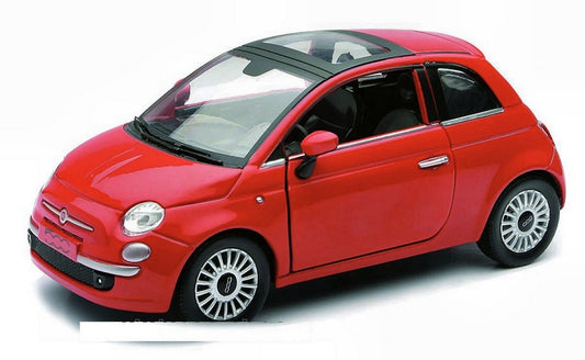 MODELLINO IN SCALA COMPATIBILE CON FIAT NUOVA 500 2007 RED 1:24 NEW RAY NY71013R