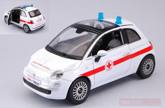 SCALE MODEL COMPATIBLE WITH FIAT NUOVA 500 ITALIAN RED CROSS 1:24 NEW RAY NY71383