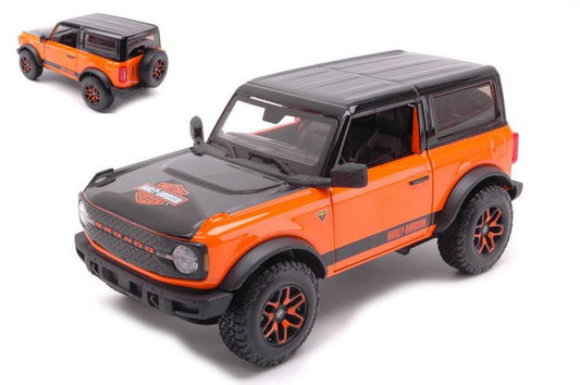 SCALE MODEL COMPATIBLE WITH FORD BRONCO CUSTOM 2021 HARLEY DAVIDSON 1:24 MAISTO MI32272