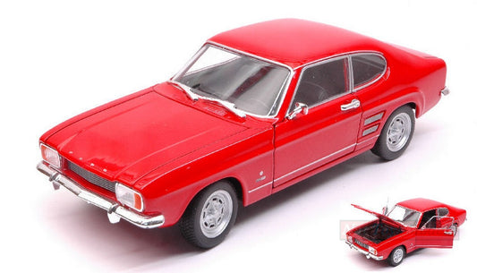 MODELLINO IN SCALA COMPATIBILE CON FORD CAPRI 1969 RED 1:24-27 WELLY WE24069R