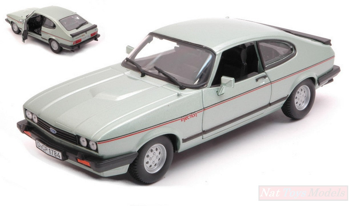 MODELLINO IN SCALA COMPATIBILE CON FORD CAPRI 1982 LIGHT GREEN 1:24 BURAGO BU21093B