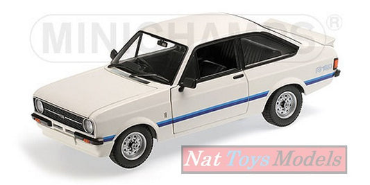 MODELLINO IN SCALA COMPATIBILE CON FORD ESCORT II RS 1800 1975 WHITE 1:18 MINICHAMPS PM150084470
