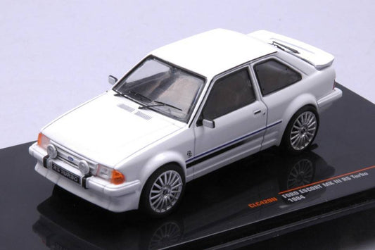 MODELLINO IN SCALA COMPATIBILE CON FORD ESCORT MK III RS TURBO 1984 WHITE 1:43 IXO MODEL CLC420N