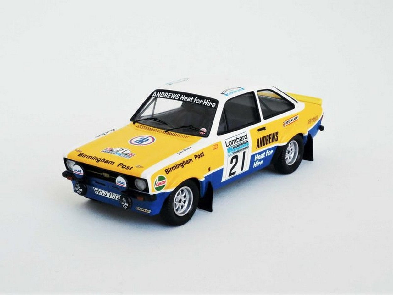MODELLINO IN SCALA COMPATIBILE CON FORD ESCORT MK2 N.21 RAC RALLY 1975 BROOKES-BROWN 1:43 TROFEU TFRRUK60