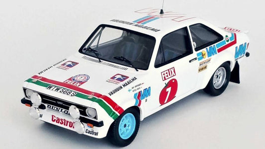 MODÈLE RÉDUIT COMPATIBLE AVEC FORD ESCORT MK2 N.7 RALLYE DES 1000 LACS 1978 VATANEN/AHO 1:43 TROFEU TFRRFI19