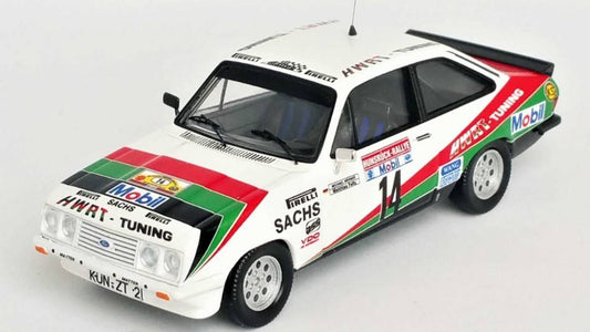 MODÈLE RÉDUIT COMPATIBLE AVEC FORD ESCORT MK2 RS 2000 RALLYE HANSRUCK 1984 WERNER/FELTZ 1:43 TROFEU TFRRDE39