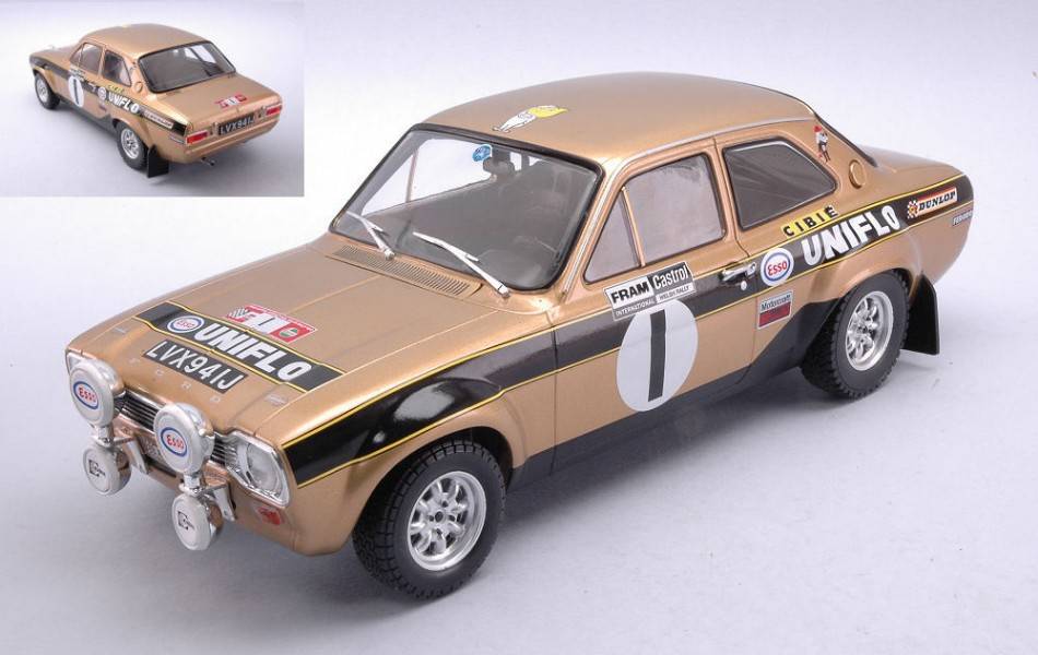 MODELLINO IN SCALA COMPATIBILE CON FORD ESCORT MKI RS 1600 N.1 WELSH RALLY 1972 CLARK/PORTER 1:18 IXO MODEL 18RMC100.20