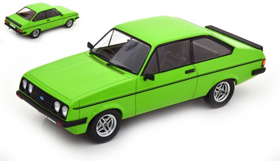 SCALE MODEL COMPATIBLE WITH FORD ESCORT MKII RS 2000 RIGHT HAND DRIVE LIGHT GREEN 1:18 MODELCARGROUP MCG18406