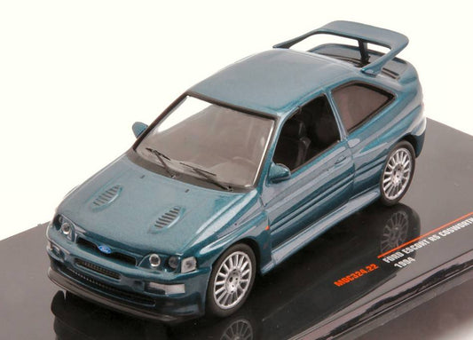 MODELLINO IN SCALA COMPATIBILE CON FORD ESCORT RS COSWORTH 1994 MET.GREEN 1:43 IXO MODEL MOC324