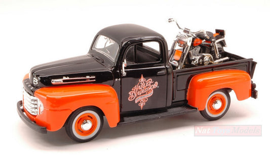 SCALE MODEL COMPATIBLE WITH FORD F-1 1948 H.DAVIDSON W/1958 FLH DUO GLIDE 1:24 MAISTO MI32180
